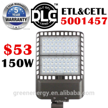 5 anos de garantia ETL DLC 100-277 V 130lm / w 5000 k 5700 k 150 w 200 w 250 w 300 w Levou luz de rua estacionamento iluminação retrofit